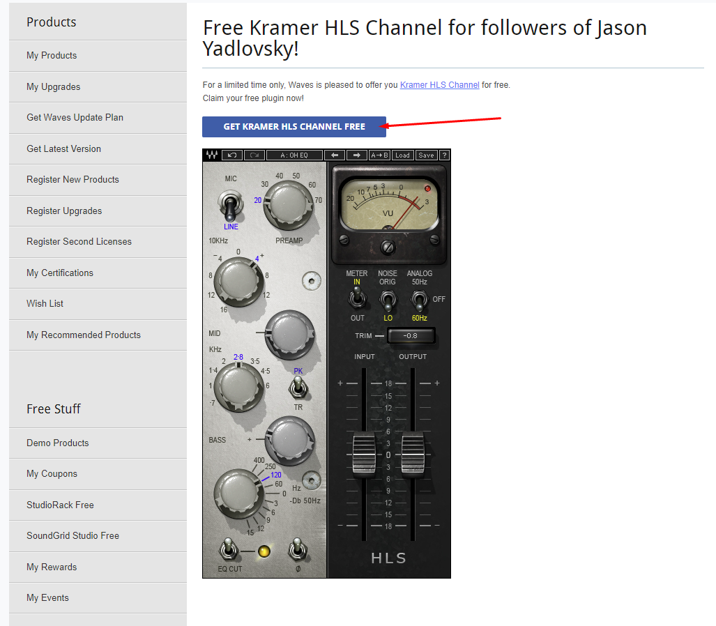 Нажать на синюю кнопку "GET KRAMMER HLS CHANNEL FREE" Добавьте описание
