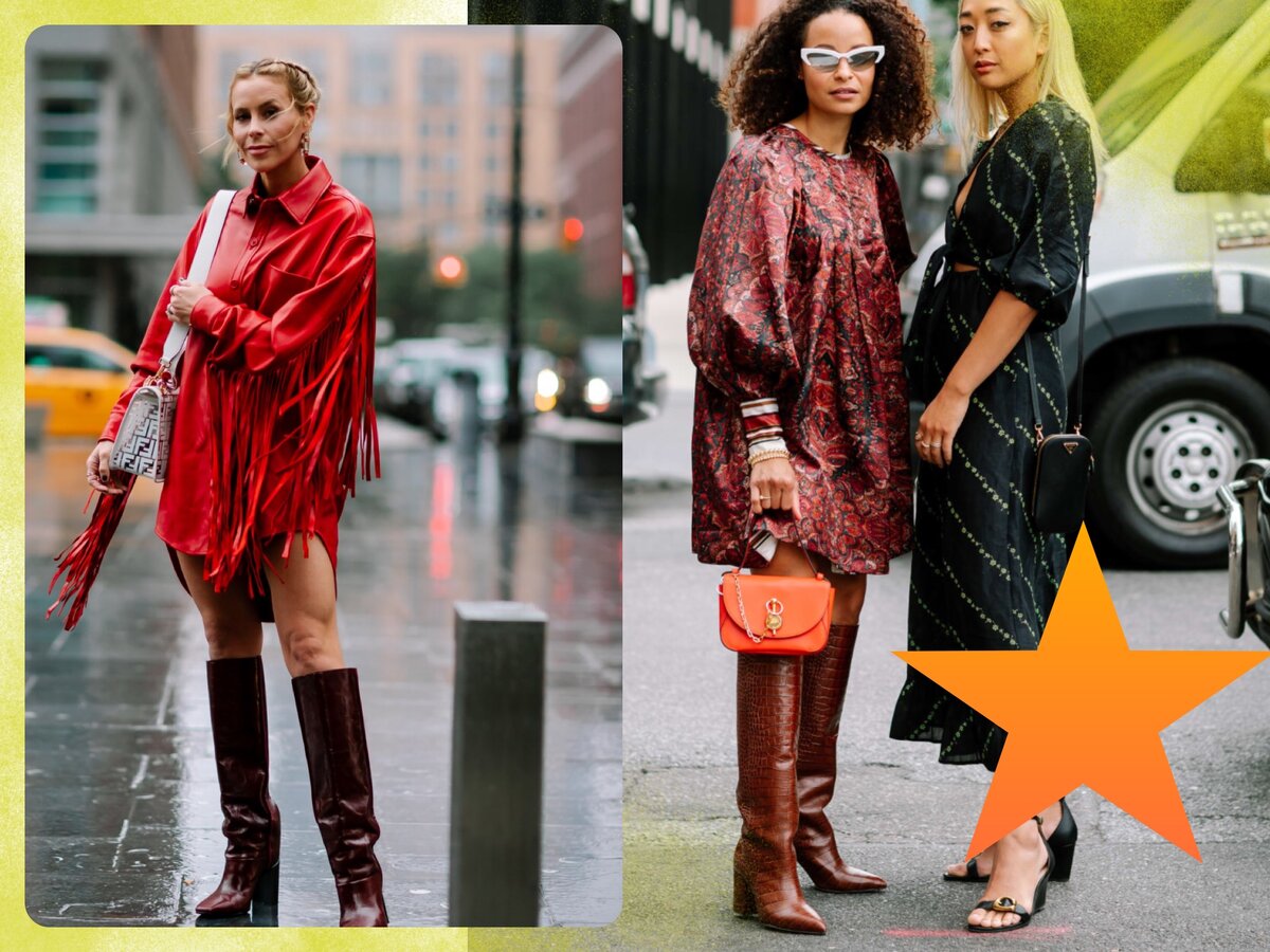 Высокие кожаные сапоги на толстом устойчивом каблуке сегодня хит сезона в Нью-Йорке (и не только) 