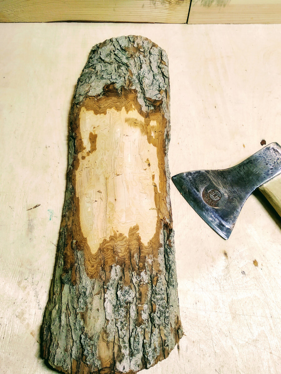 Вырезание лица на коре дерева