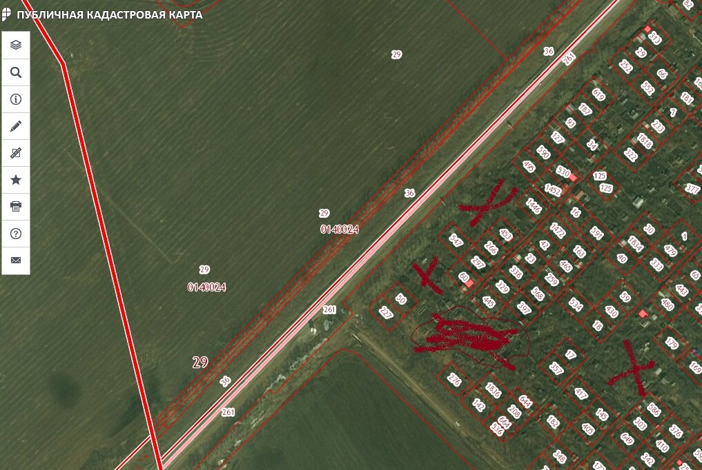 Кадастровая карта со свободными участками земли