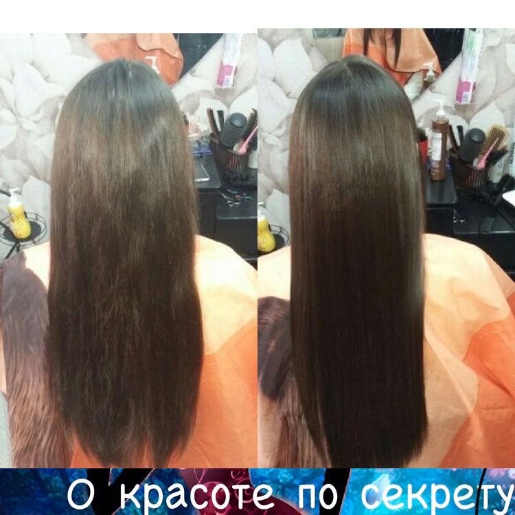 Мои волосы до и после полировки 