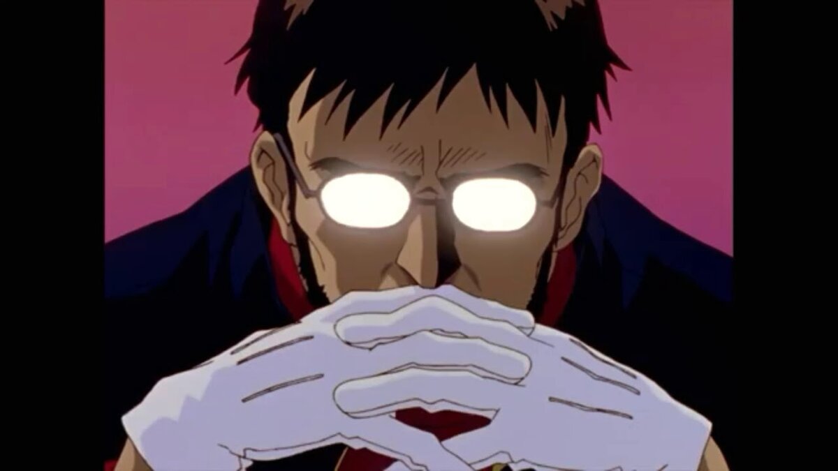 Икари Гендо, отец главного героя, вечно в раздумьях и вечно всем недоволен