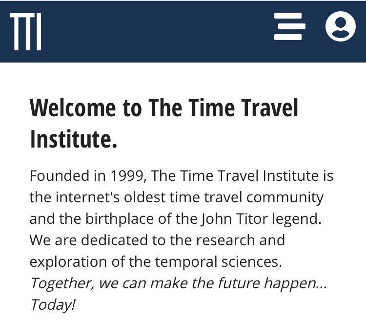 Сайт Time Travel Institute https://timetravel.institute