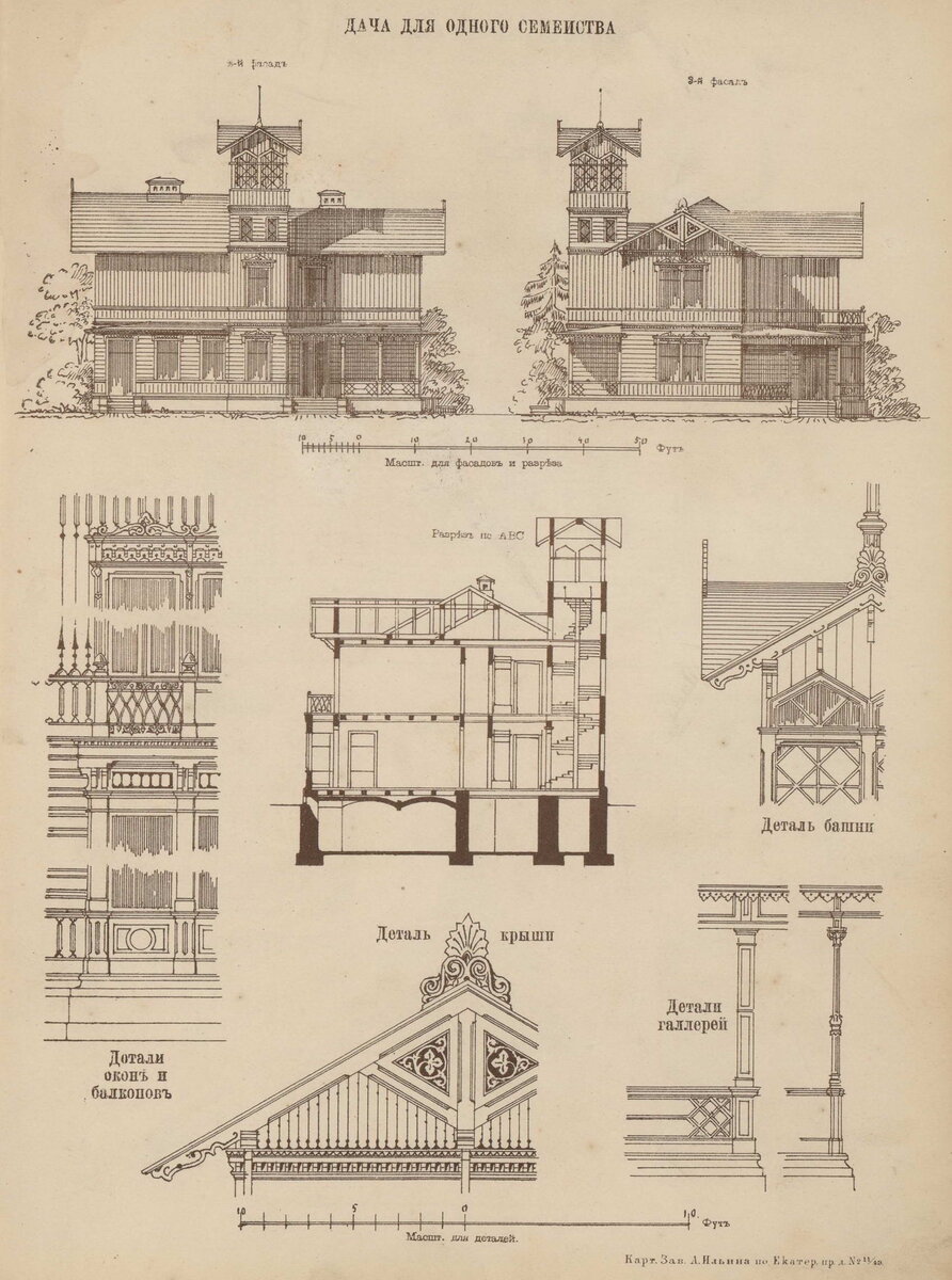 Проекты типовых дачных домов в России 19 века | Частная Архитектура | Дзен