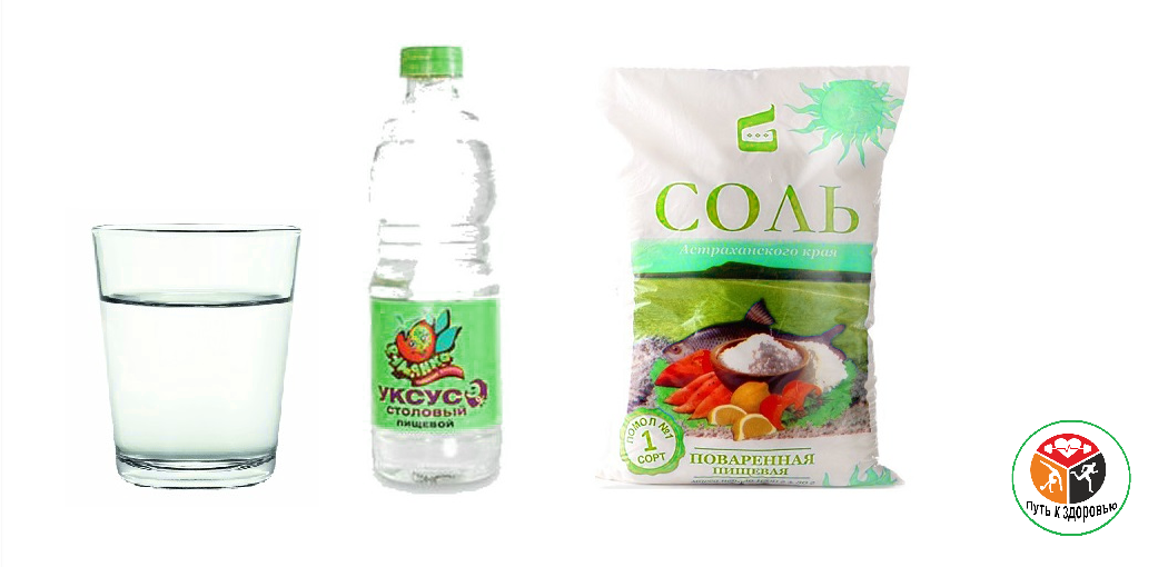 Вода, уксус, соль