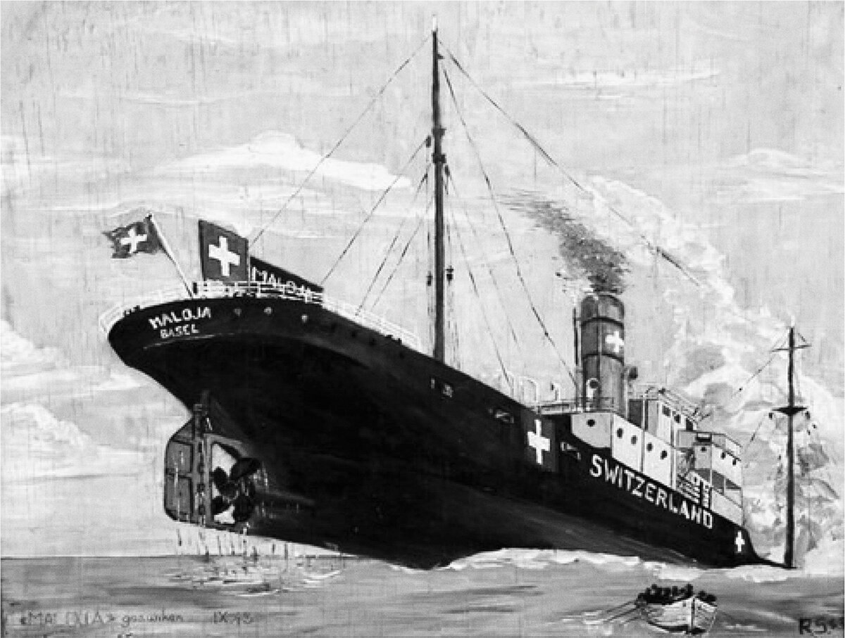 Крушение "Майола" 7 сентября 1943 года. ©Stiftung Swiss Ships