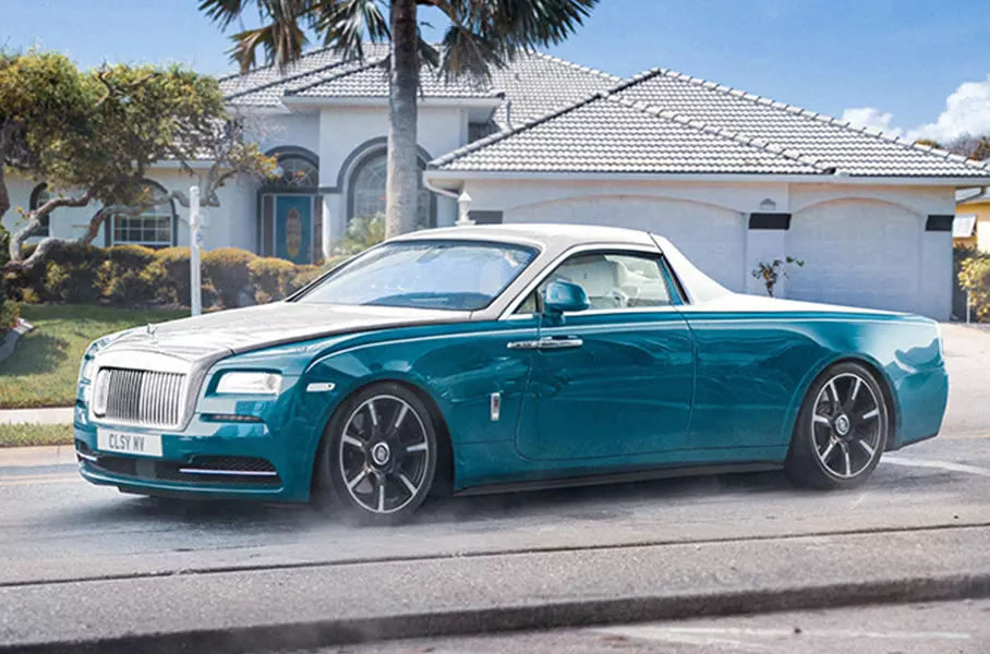 Rolls-Royce Пикап на базе Rolls-Royce Wraith — безумие? Открывающиеся против хода двери, роскошный салон и 6,6-литровый битурбомотор V12, выдающий 632 лошадиные силы, заставляют задуматься об обратном. Особенно после внедорожника Cullinan.