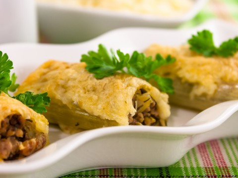 Фаршированный лук-порей