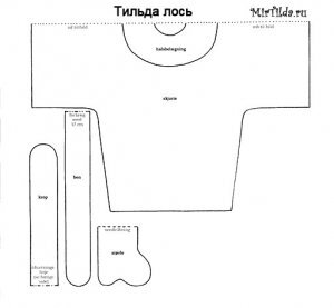 Выкройка Тильда Лось. pinterest.ru