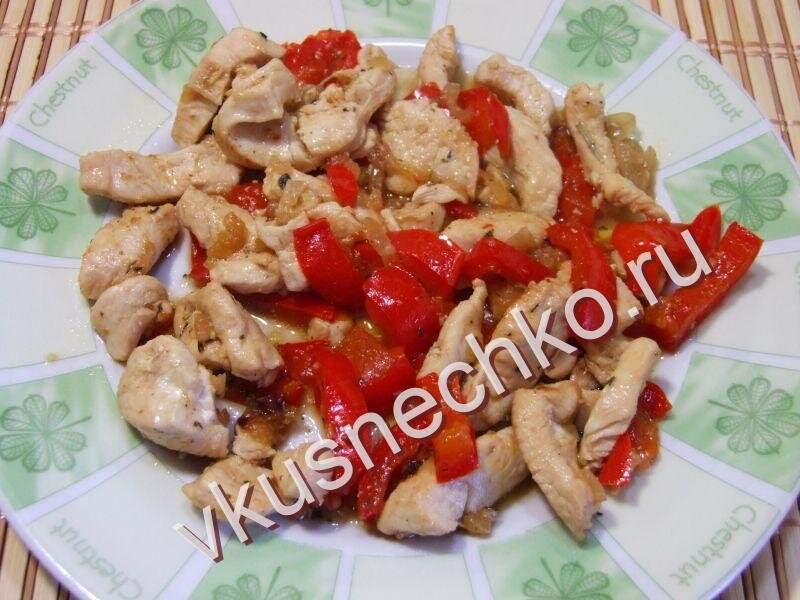 Как приготовить рагу из курицы и сладкого перца, пошаговый рецепт с фото.