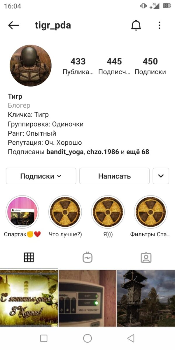 Скриншот профиля @tigr_pda