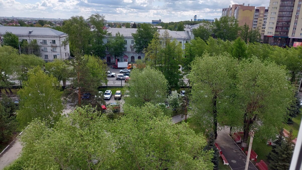 А на улице весна, май. Вид из окна палаты.