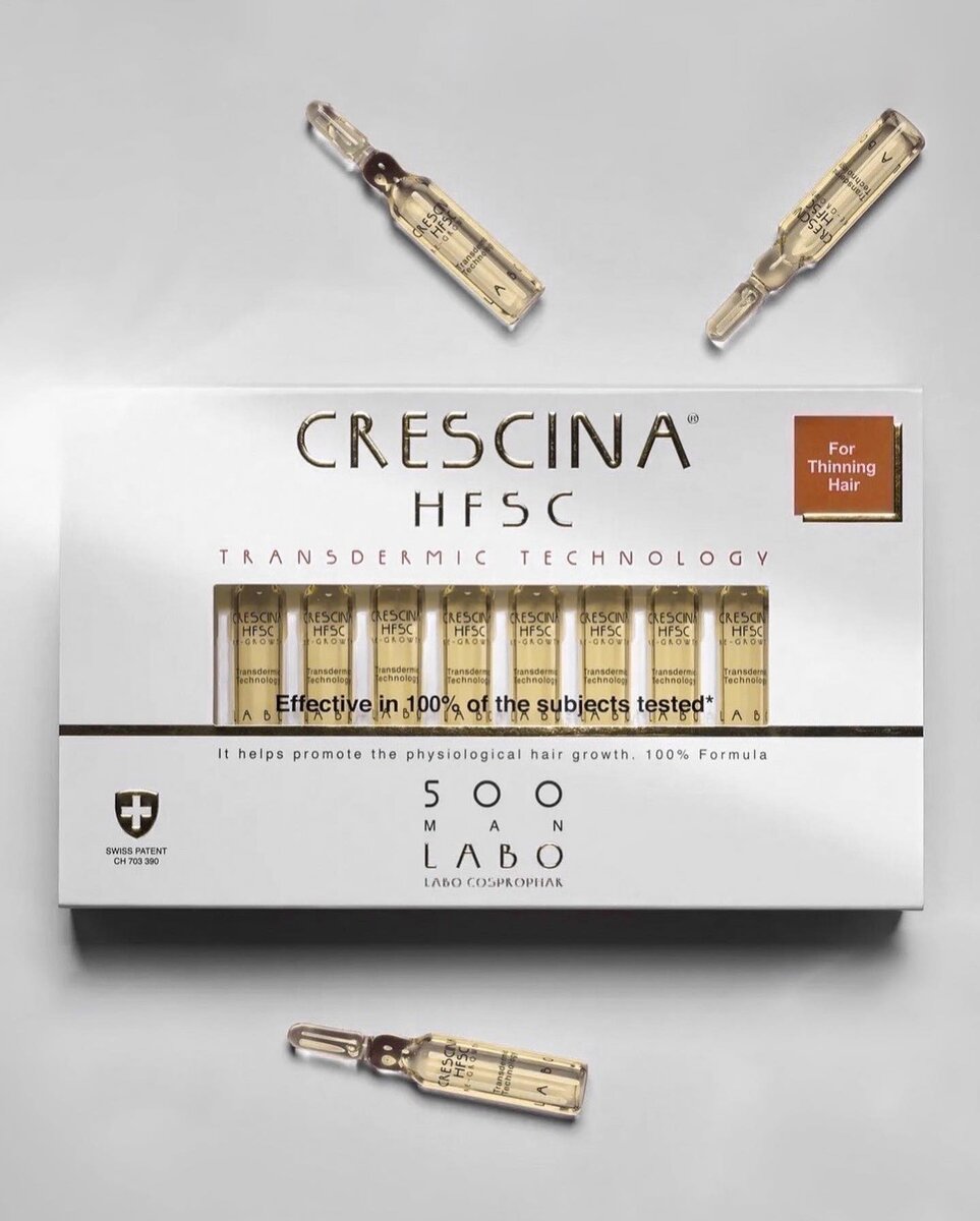 Crescina HFSC 500 - ампулы для роста волос без синдрома отмены 