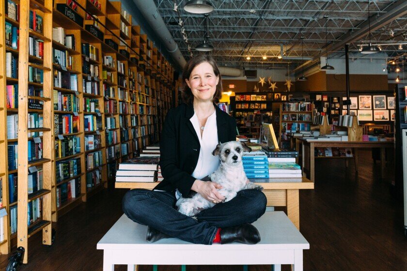 Author Ann Patchett and the Bookstore Sparky.