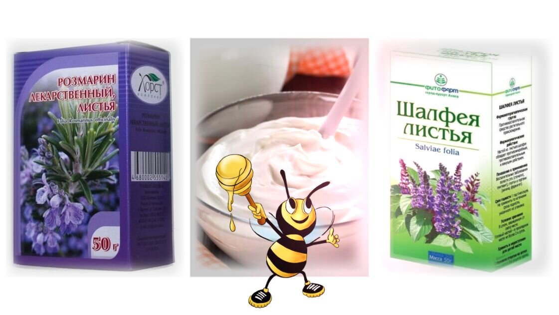 Мед, если на него аллергия, не обязателен, если же аллергии нет, то всё же желателен, так как он улучшает кровоснабжение кожи головы // коллаж автора, изображения eda-land.ru, samson-pharma.ru