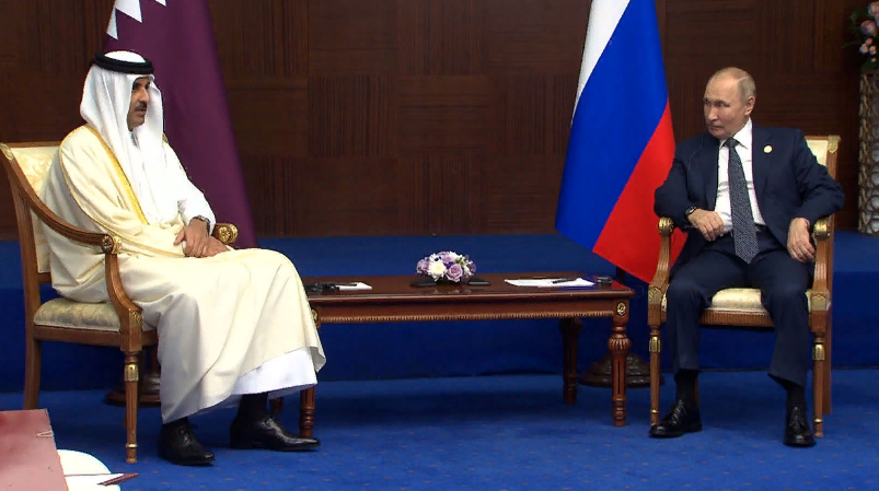 Встреча Путина и эмира Катара шейха Тамима бен Хамада Аль Тани (фото с сайта msk-news.net)