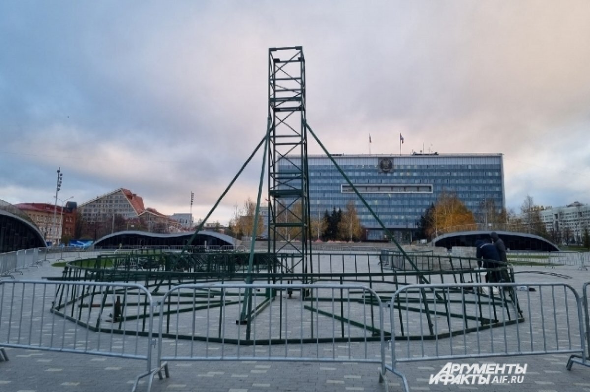    5 ноября в Перми начали устанавливать новогоднюю ель