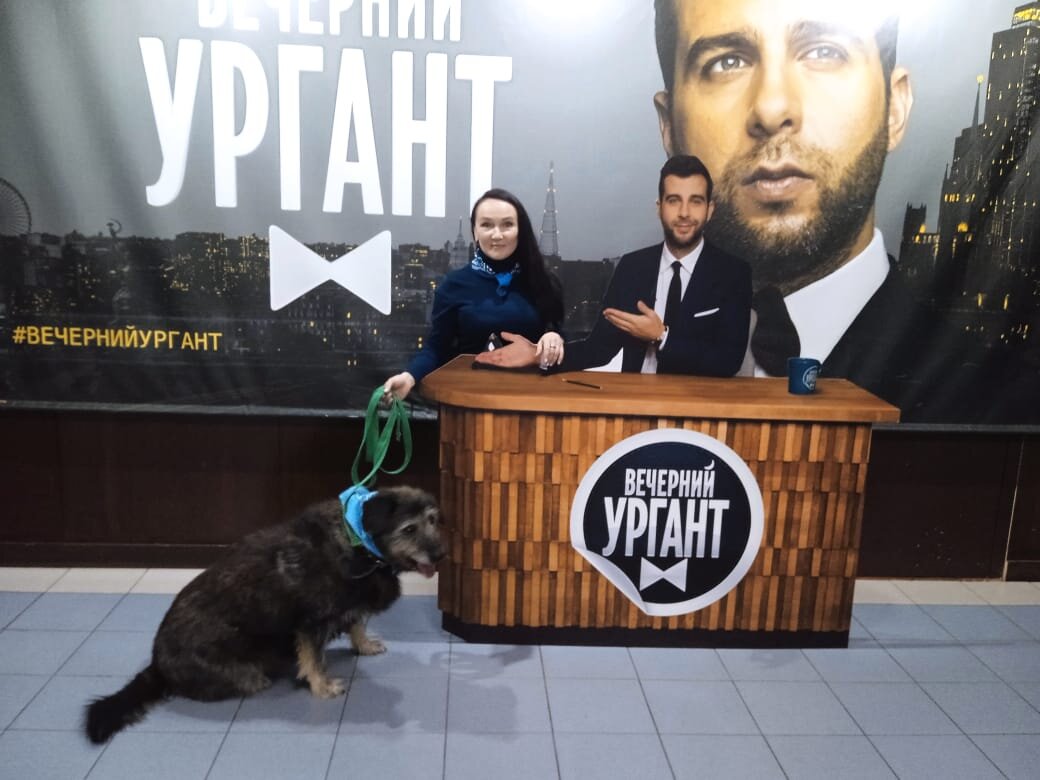 С картонным "Ургантом"