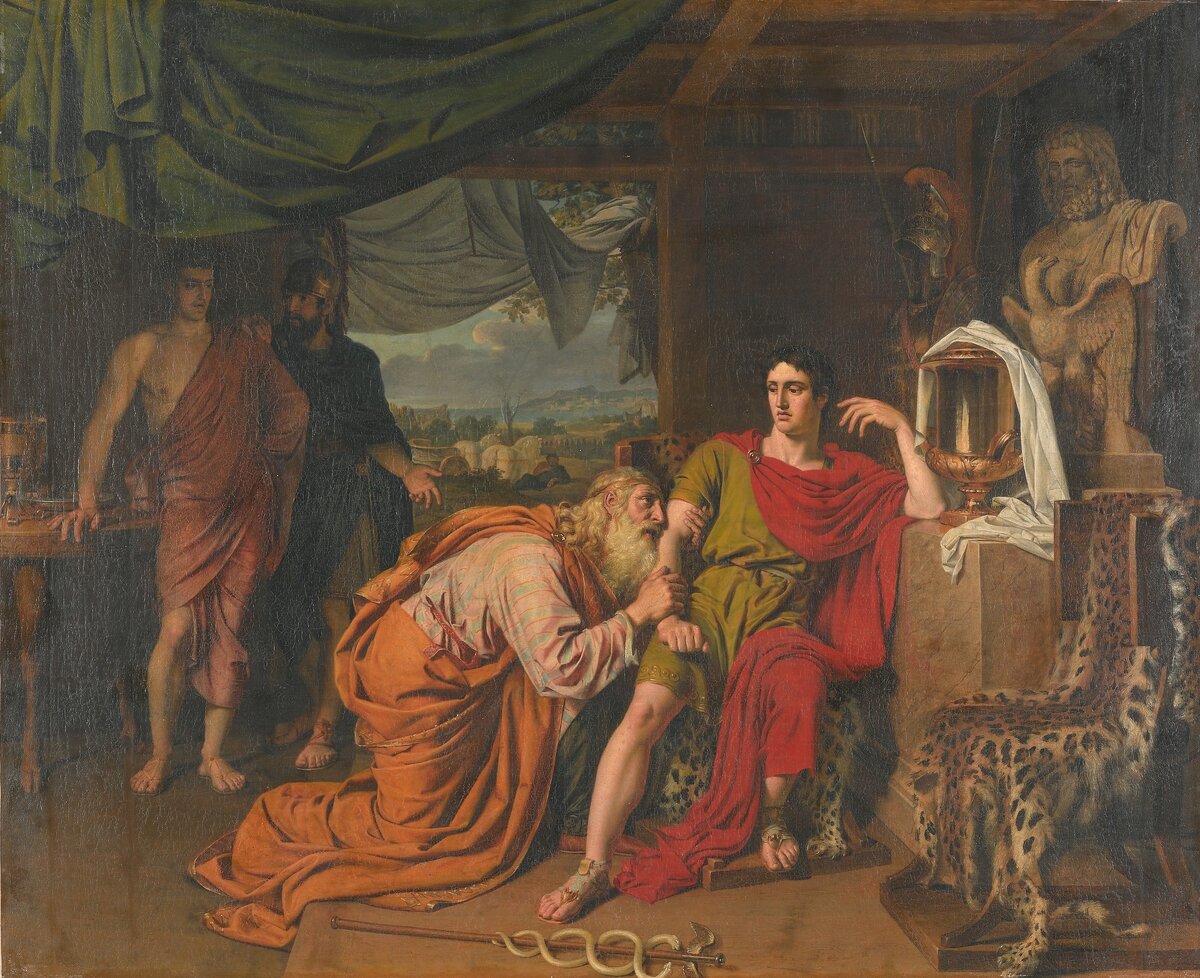 А.А. Иванов. Приам, испрашивающий у Ахиллеса тело Гектора, 1824 г. Фото с сайта Третьяковской галереи, Москва.