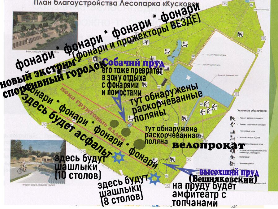 Топографическая карта Кусковского парка 1981-го года - История ВАО в фотографиях
