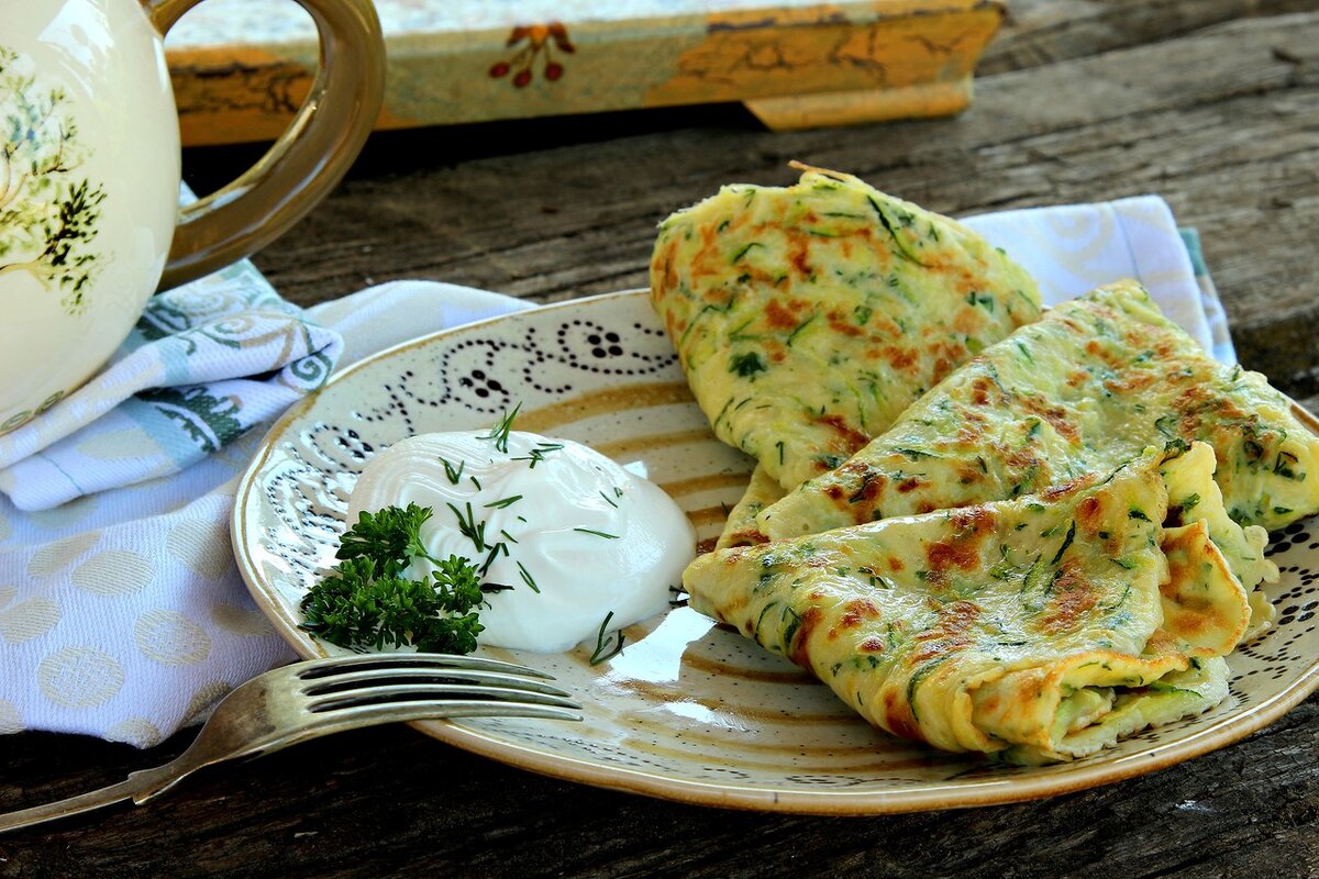 Кабачковые блинчики с начинкой