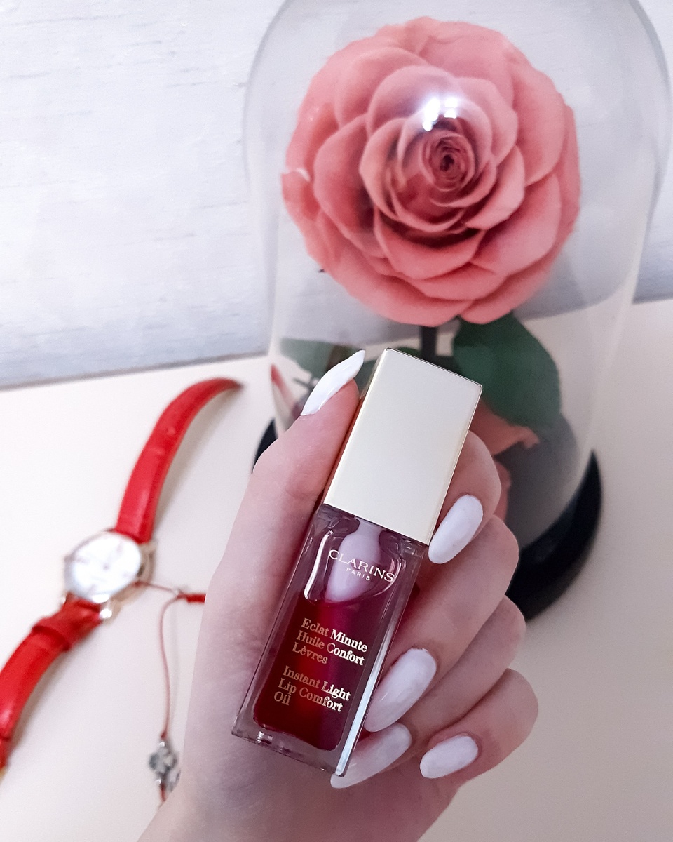 Clarins Instant Light Lip Comfort oil. Оттенок 02 малина