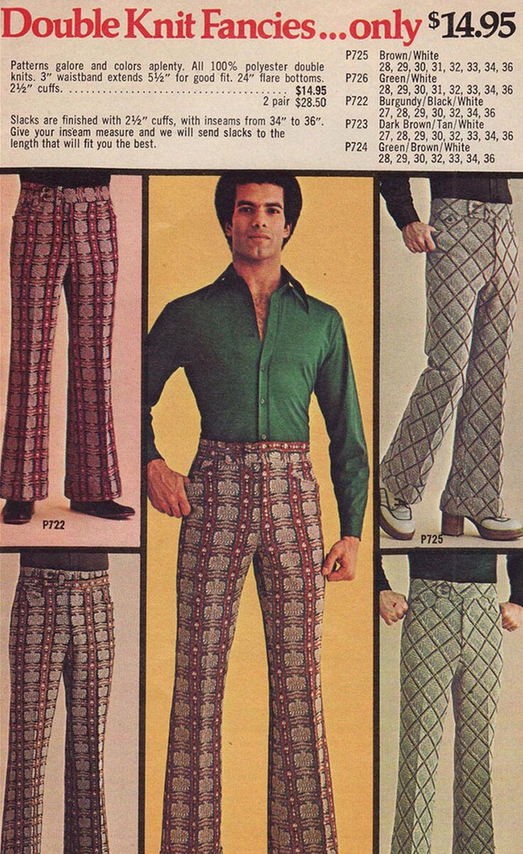 Брюки клёш мода 70-х