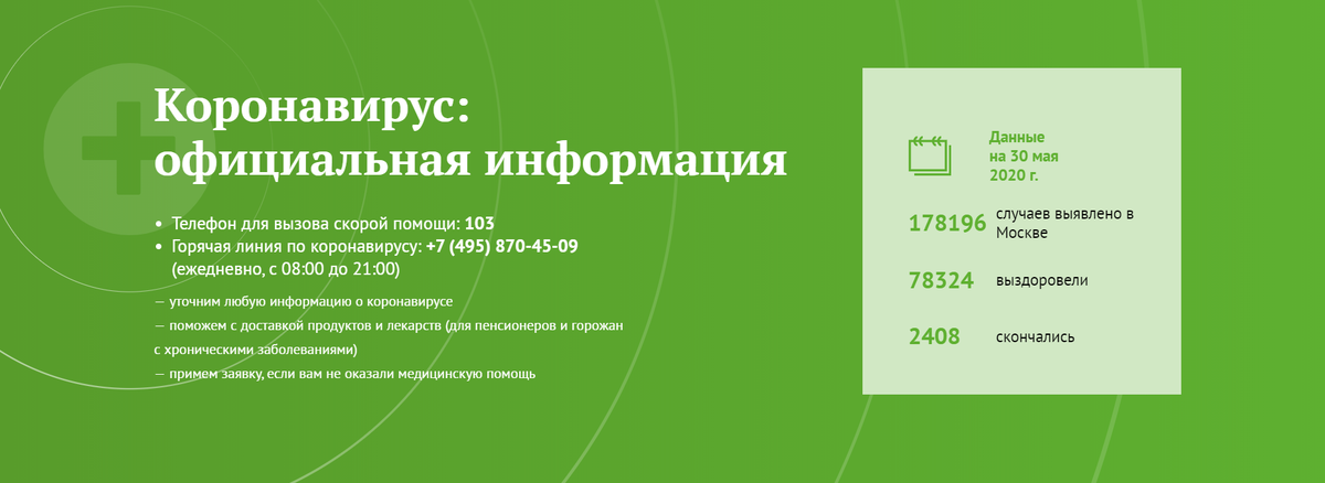 Скриншот с сайта https://www.mos.ru/city/projects/covid-19/?adfox&utm_place=865284&utm_ban=3688643&ues=1