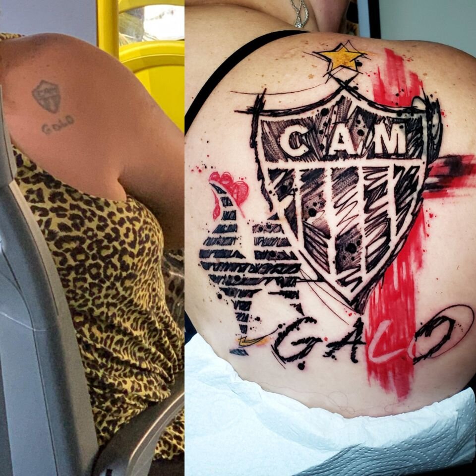Татуировка фанатки футбольного клуба Атлетико Минейро