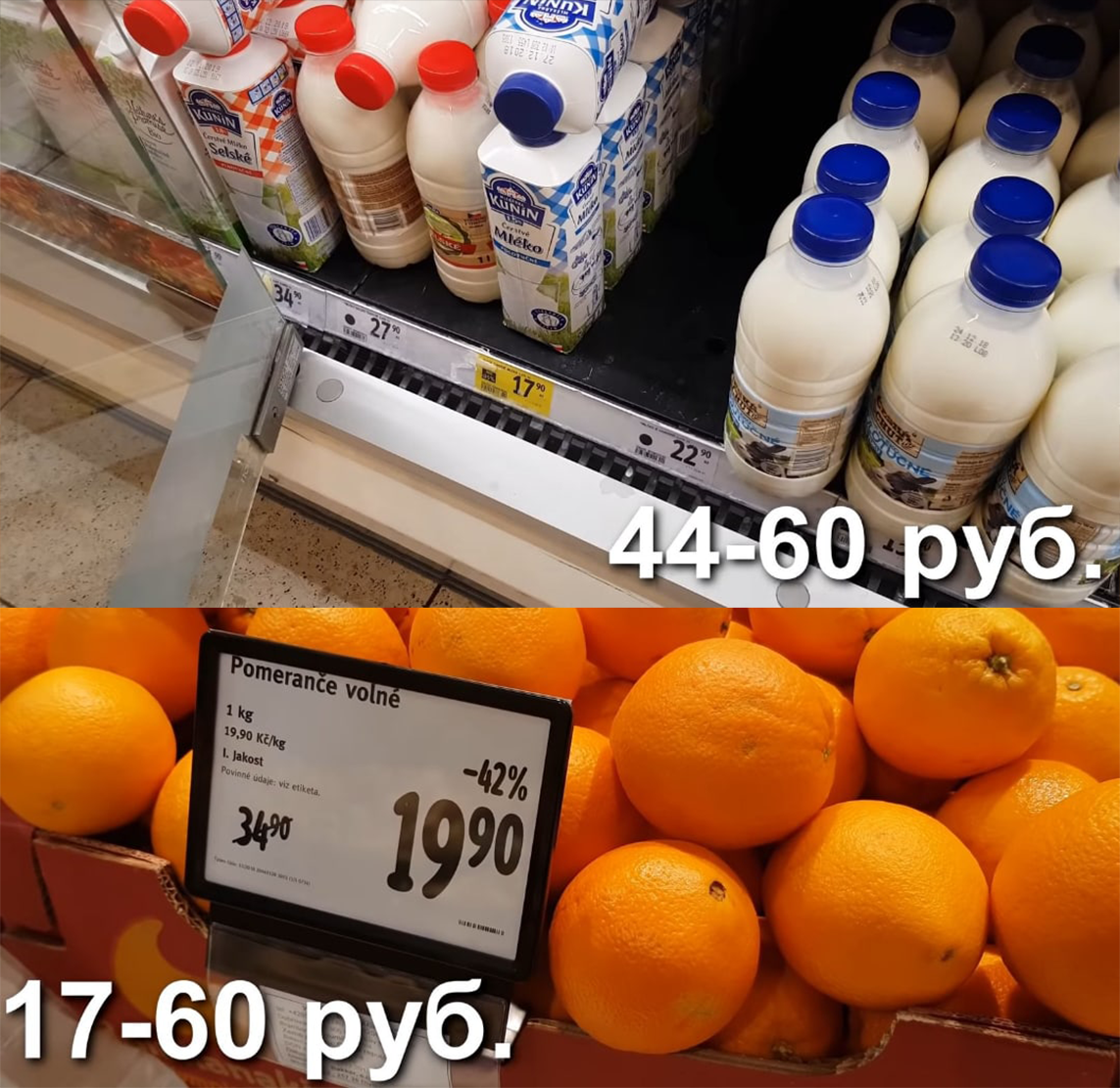 Цены на продукты в Чехии ( Прага )