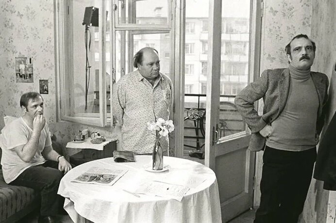 Леонид Куравлев. Евгений Леонов и Георгий Данелия на съемках "Афони"