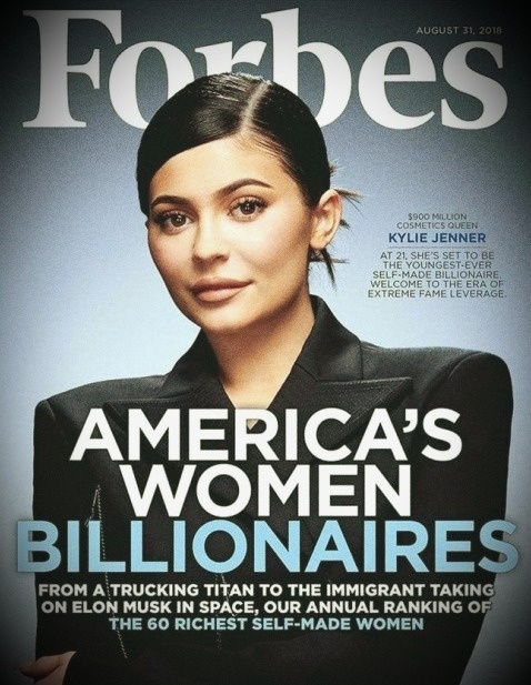 Кайли Дженнер на обложке журнала Forbes. Фото предоставил сервис Яндекс картинки.