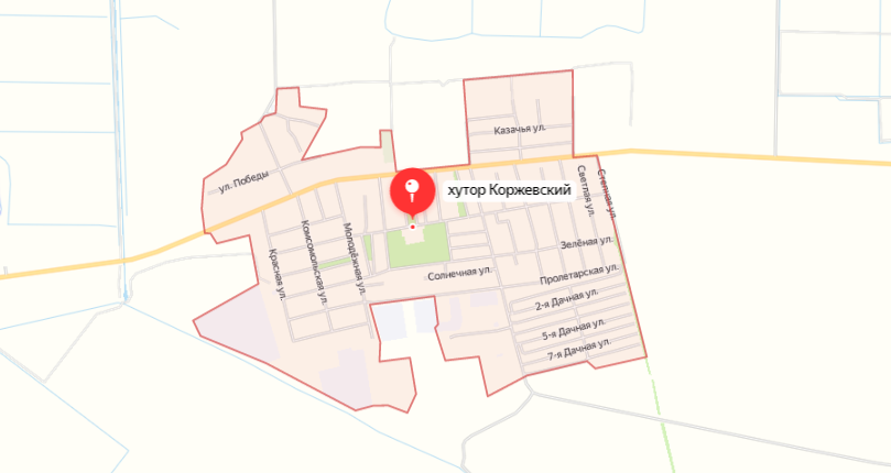 Расположение хутора на карте