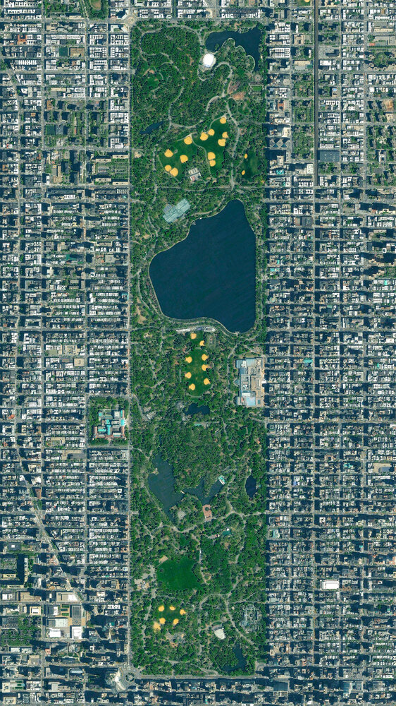 Нью-Йорк, Центральный парк. 
Изображение by @dailyoverview, @maxartechnologies/ archdaily.com 