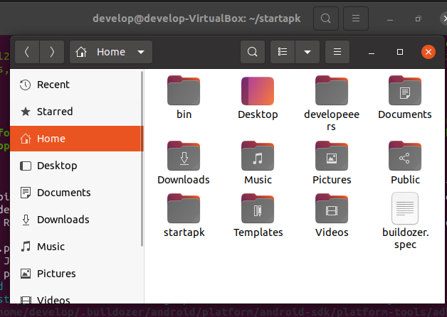 Я создал папку для разархивации "developeeers", а для сборки apk "startapk"
