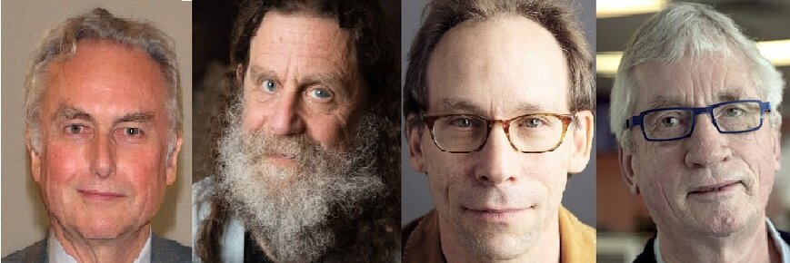 Слева направо: Докинз, Сапольски, Краусс, Франц де Вааль