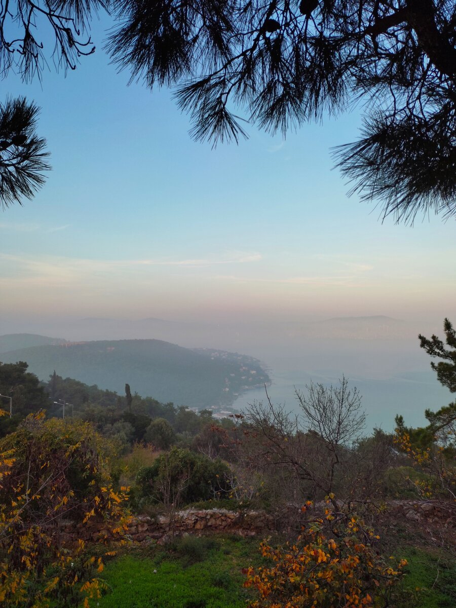 Верхняя точка острова Бююкада. Туман