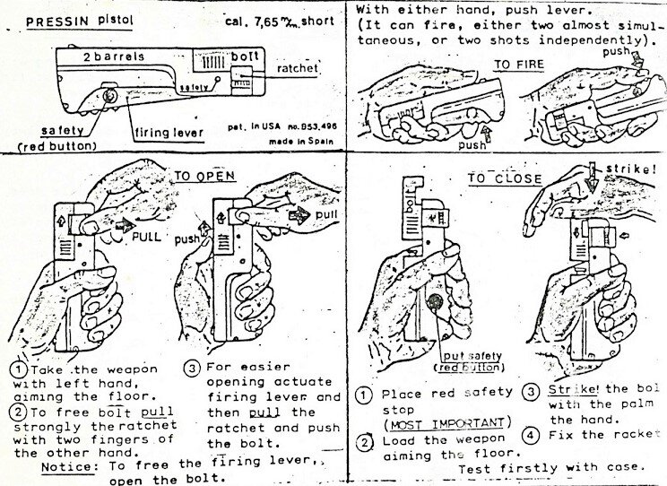 Страница инструкции по обращению с пистолетом.