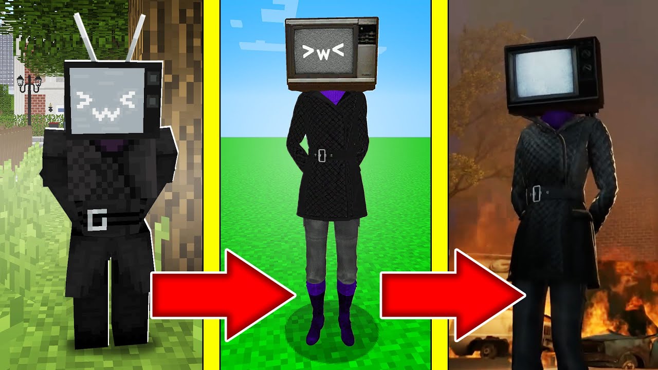 КАК МЕНЯЛАСЬ ТВ ВУМЕН И ЕЕ ЖИЗНЕННЫЙ ЦИКЛ В МАЙНКРАФТ ЭВОЛЮЦИЯ TV WOMAN  MINECRAFT SKIBIDI TOILET