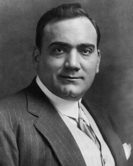 Enrico Caruso, 1873-1921, half-length portrait, facing right