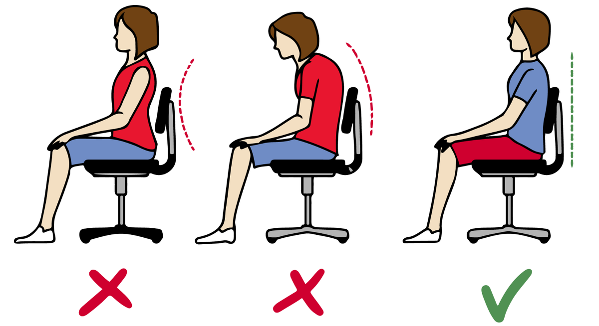Удобно определять. Правильная осанка сидя. Правильная поза сидения за компьютером. Положение сидя. Правильная осанка за компьютером.