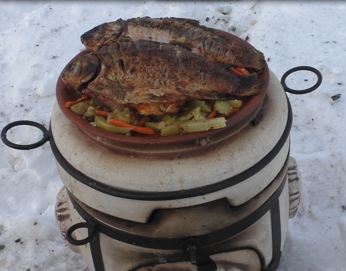 КАРАСИ В СМЕТАНЕ, С ХРУСТЯЩЕЙ КОРОЧКОЙ, ГОТОВИМ В ТАНДЫРЕ ЗИМОЙ,Рыба в  Тандыре, | Fisherman DV.27RUS | Дзен