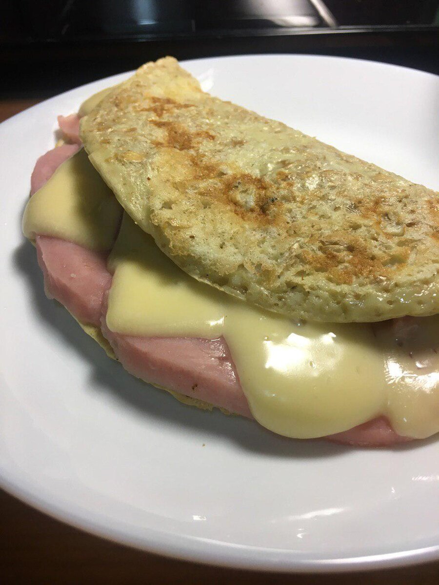 Овсяноблин с ветчиной и сыром