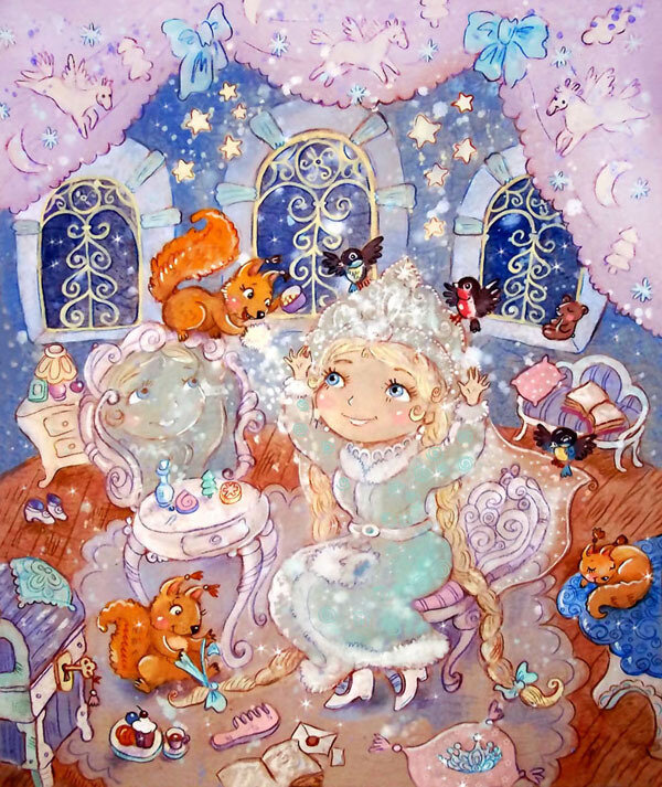 Снегурочка в иллюстрации Анастасии Столбовой