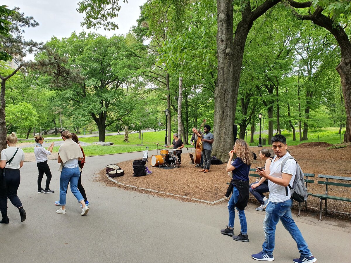 Уличные музыканты в центральном парке
