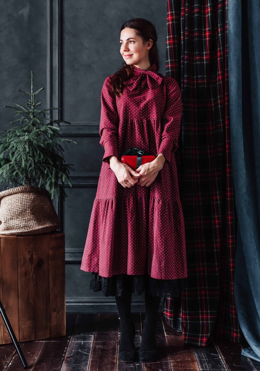 Платье "Морозные горошки"