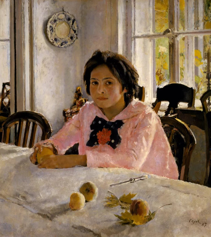 Валентин Серов "Девочка с персиками" 1887 г.  Третьяковская галерея, Москва.