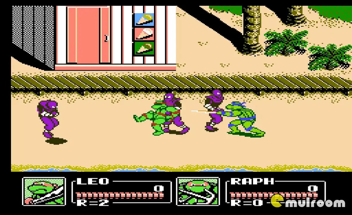 Черепашки наслаждаются отпуском в городке Ки-Уэст в Флориде и смотрят телевизионные новости, когда трансляция обрывается и на экране вместо Эйприл О’Нил вдруг появляется Шреддер. Он и Крэнг захватили остров Манхеттен, подняв его целиком в воздух с намерением отправить в космос, и взяли Эйприл в заложники[2]. Черепашки прибывают в Нью-Йорк, по пути уничтожая толпы роботов-солдат, попадают на остров Манхеттен и продолжает подниматся в космос в небо в облаках, проникают на Технодром и освобождают Эйприл, но Шреддер убегает на космический корабль Крэнга и его ждёт в 7-м уровне остров Манхеттен уже в космосе в небо в облаках. Черепашки проникают на борт корабля, где они сражаются с Крэнгом и Супер-Шреддером. Черепашки побеждают и Манхеттен возвращается к нормальной жизни.