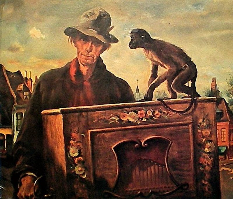 Картинка для привлечения внимания: Марсель Гиллис, Шарманщик с обезьянкой