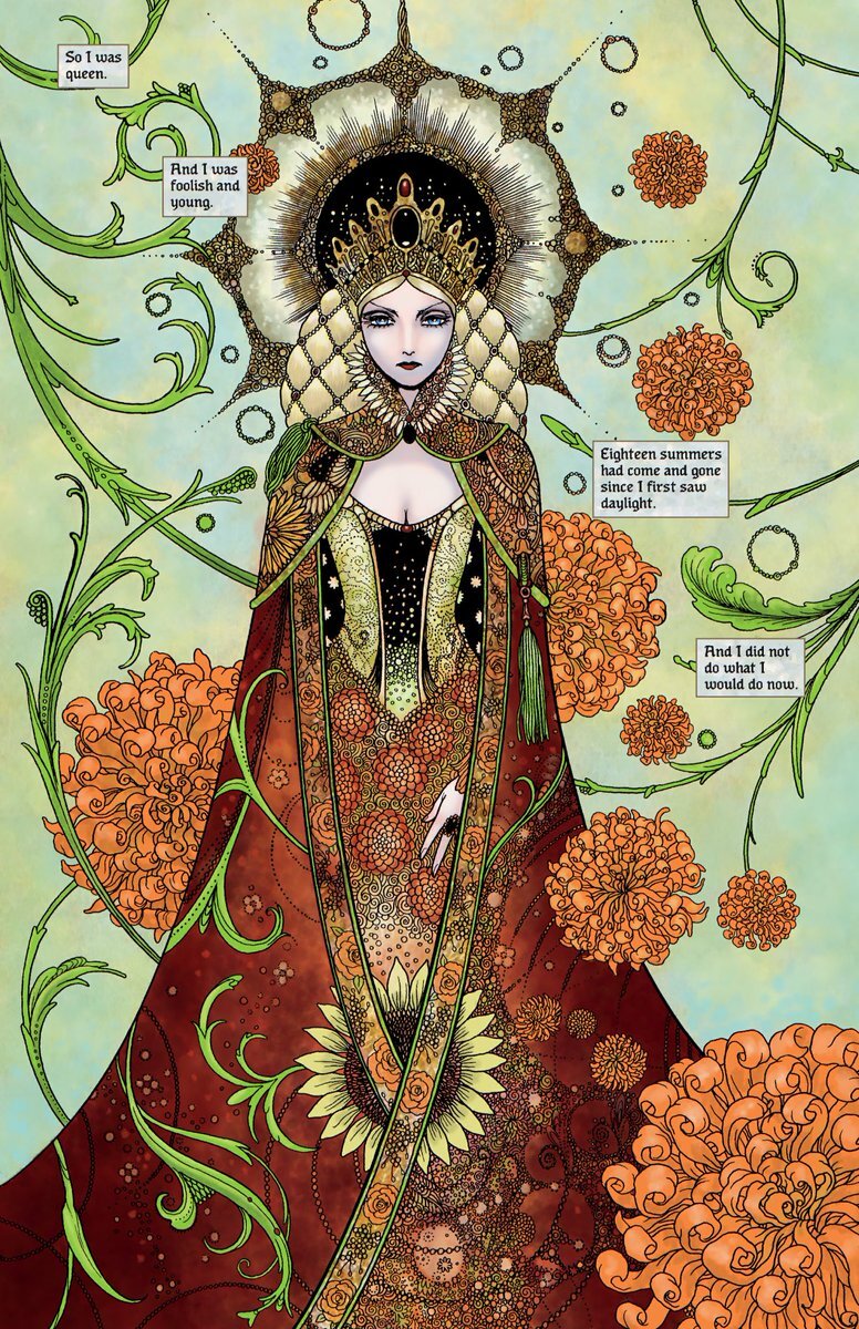 Безусловно, иллюстрации выполнены просто шикарно. Так, "Злая королева" по всем признакам сильно напоминает Королеву Пентаклей из классических раскладов карт Таро.  Источник: поисковая система